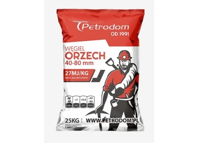 Węgiel Kamienny Orzech 40-80 mm PETRODOM - Worek 25 kg