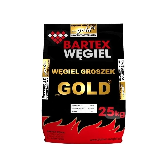 Węgiel Bartex Groszek Gold - worek 25kg