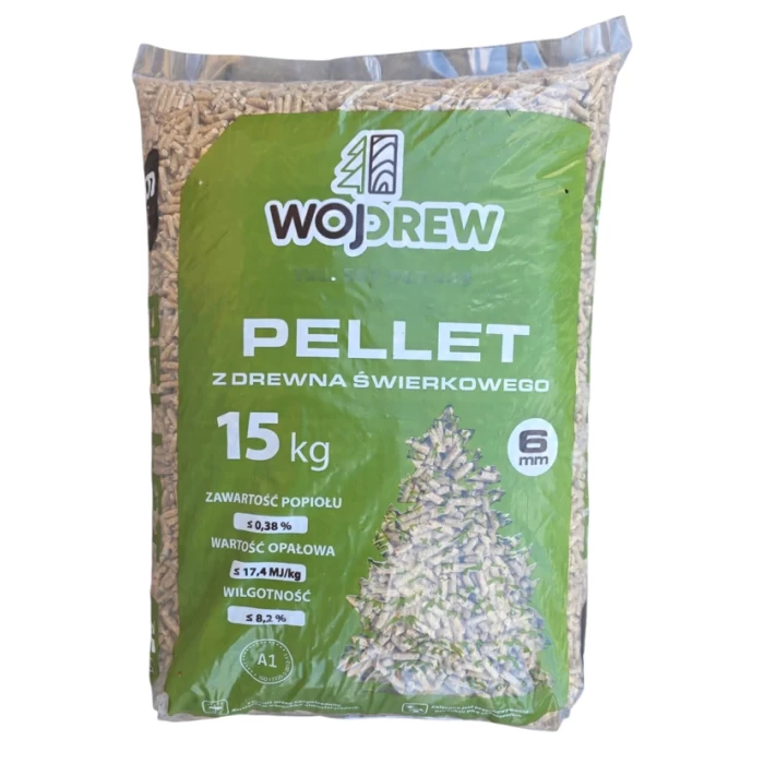 Pellet worki 15kg (paleta 975kg) 17,4MTJ/KG