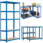 REGAŁ MAGAZYNOWY NIEBIESKI 150x70x30 GARAŻOWY GARAŻ PIWNICA MAGAZYN 875 kg