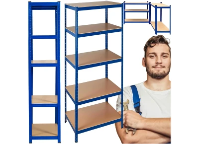 REGAŁ MAGAZYNOWY NIEBIESKI 150x70x30 GARAŻOWY GARAŻ PIWNICA MAGAZYN 875 kg