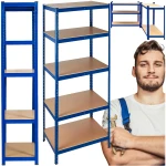 REGAŁ MAGAZYNOWY NIEBIESKI 150x70x30 GARAŻOWY GARAŻ PIWNICA MAGAZYN 875 kg