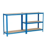REGAŁ MAGAZYNOWY NIEBIESKI 150x70x30 GARAŻOWY GARAŻ PIWNICA MAGAZYN 875 kg