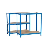 REGAŁ MAGAZYNOWY NIEBIESKI 150x70x30 GARAŻOWY GARAŻ PIWNICA MAGAZYN 875 kg