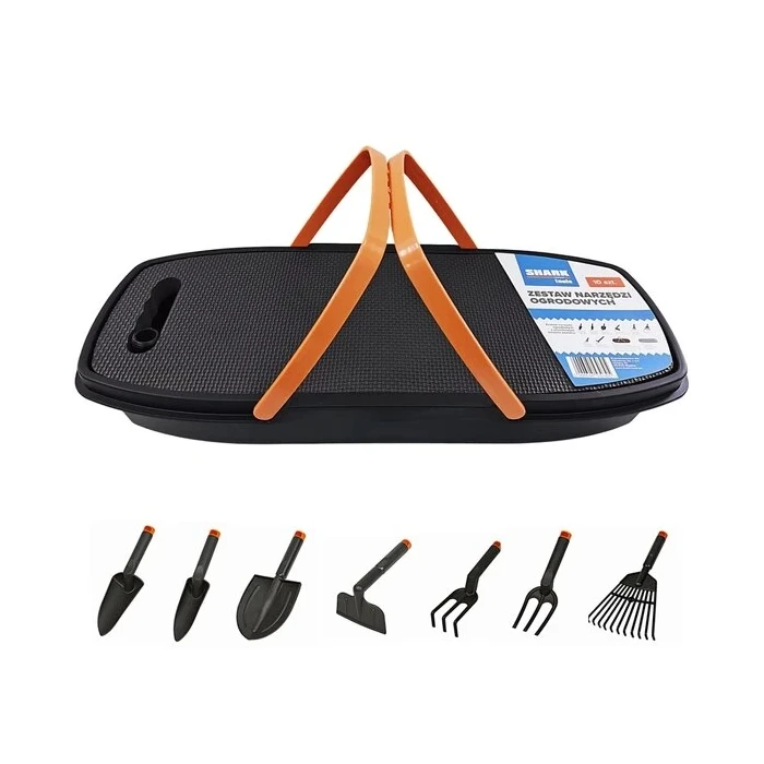 SHARK ZESTAW 10SZT. NARZĘDZI OGRODOWYCH Z KOSZEM