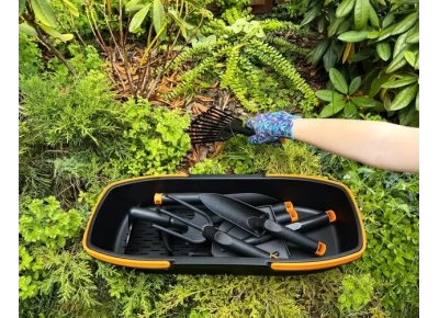 SHARK ZESTAW 10SZT. NARZĘDZI OGRODOWYCH Z KOSZEM