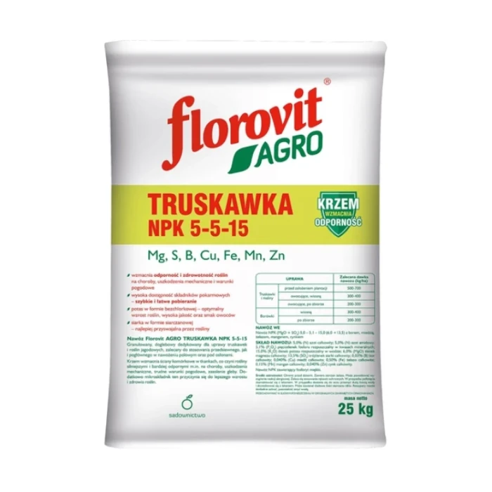 Florovit Agro Truskawka NPK 5:5:15 worek 25 KG