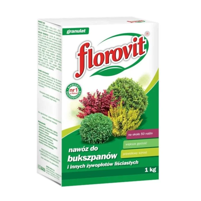 Florovit nawóz do bukszpanów i innych żywopłotów liściastych 1kg karton