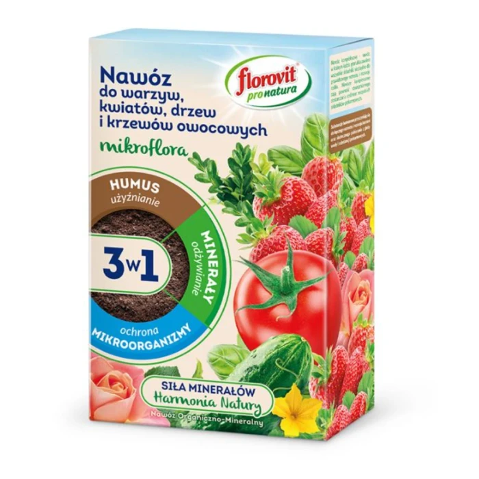 Florovit pro natura 3w1 do warzyw, kwiatów, drzew i krzewów owocowych 1kg karton