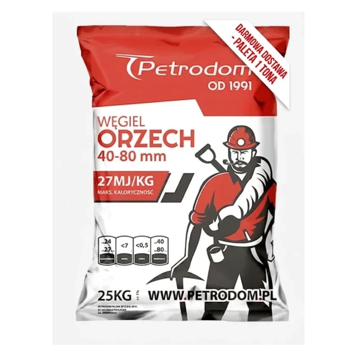 Wegiel orzech Petrodom 40-80 mm 25 kg | Wilkolaziak